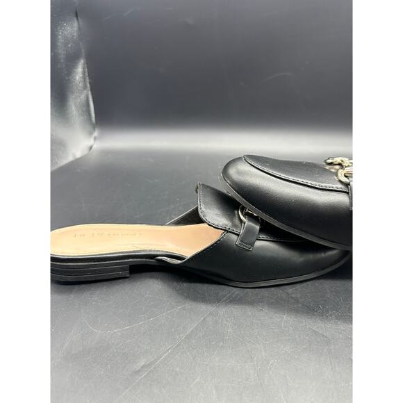 BCBGeneration Black Mule Loafers Size 7 | Slip-On Horsebit Flats - Picture 7 of 9
